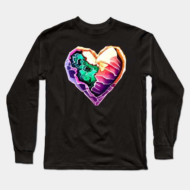 Geode Heart - Rockhound - Gelologist Long Sleeve T-Shirt by Crimson Leo Designs